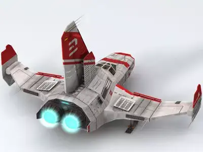 Spaceship with landing dock 3D model