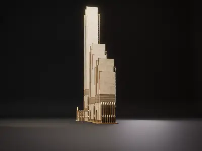FANTASY ART DECO ARCHITECTURE CLASSIC 05 Low-poly 3D model