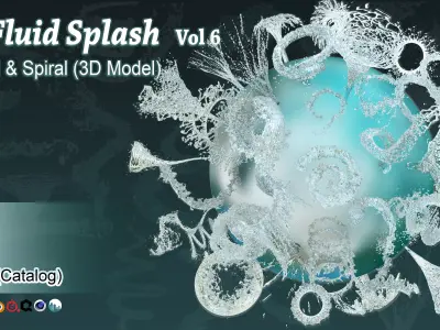 30 Fluid splash vol 6 Vortical and Spiral 3D model