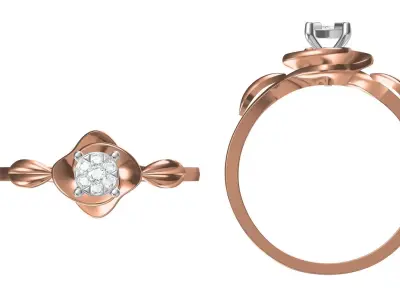 Light Weight Wedding Engagement Women Ring STL JCD Details 3D print model 12