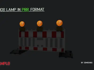 realistic Fence lamp with light  Low-poly 3D model