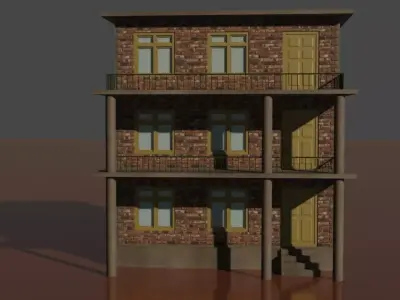 city house low poly  Low-poly 3D model