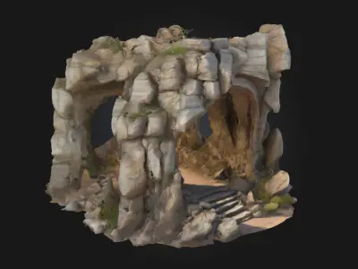 Rocky Archway Passage  A Gateway Carved by Time 3D model