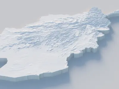 Afghanistan Terrain 3D Model  Low-poly 3D model