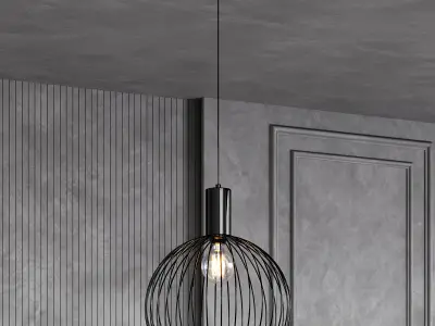 STEEL ROD GLOBE PENDANT by Lightingstyles Low-poly 3D model