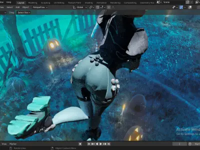 Cyberpunk Anime Character Female Warrior UvMapped  BaseAsset Hot 3D model