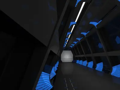 Sci Fi Corridor 3D model 20