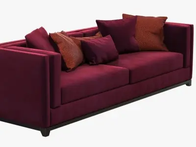 Dom Edizioni albert red velvet sofa 3D model