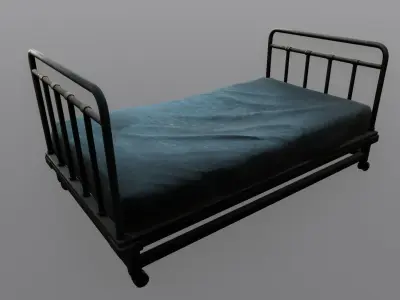 Hospital Bed Animated Rigged Low-poly 3D model