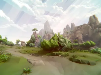 Big Low-Poly Environment Collection Low-poly 3D model