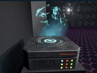 Hologram Brain Low-poly 3D model