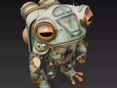 Mecha Frog Ranger - Stylized Robotic Amphibian 3D Model 3D print model