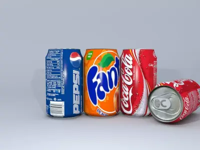 Cold Drinks Low-poly 3D model