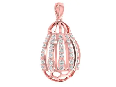 Elegant Cage Style Diamond Pendant for Women  1284 3D print model