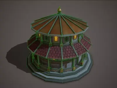 Roman Greek Temple Saturn Low-poly 3D model