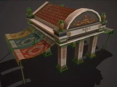 Roman Marketplace Low-poly 3D model