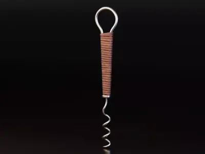 Vintage Corkscrew Wine Opener Free low-poly 3D model