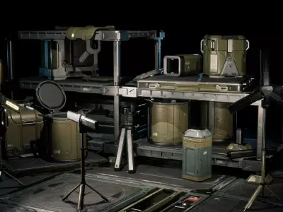 Sci Fi Crate Pack Low-poly 3D model