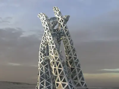 Glass pyramid Elite Tower 3 3D model