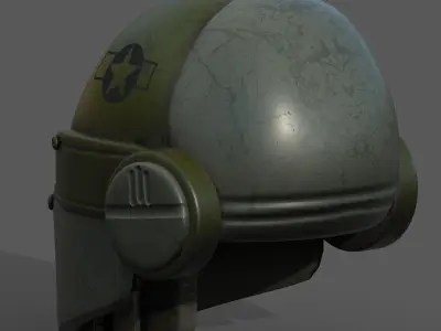 Helmet scifi military combat 3d model low poly  Low-poly 3D model