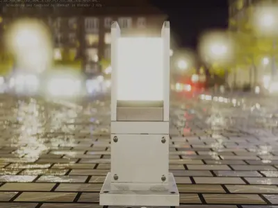 Street Light 8 Bollard 350mm Galvanized Version 1 Low-poly 3D model