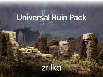 Universal Stone Ruins Pack 3D model