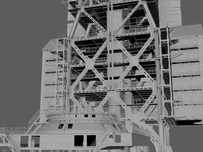 Space rocket launcher 3D model