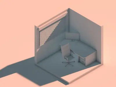 Little Room 3d model Low-poly 3D model