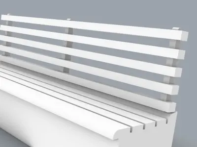 Simple Outdoors Bench Low-poly 3D model