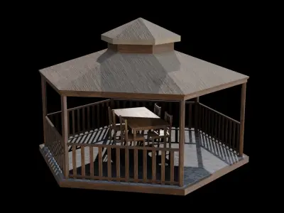 Gazeboo 3D models Low-poly 3D Model Pack