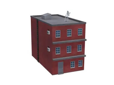 Neighborhood building Low-poly 3D model