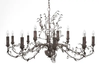 Antique Bronze Chandelier 3D model