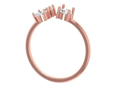 Three Stone Light Weight Band Ring 3D print model