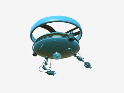 Flying Robot I05 Blue - SciFi Character Design Low-poly 3D model