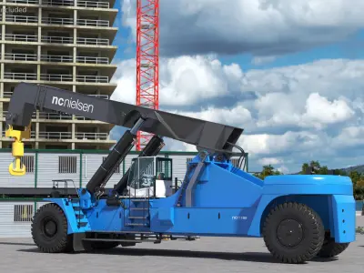  Reach Stacker Container Handler NC Nielsen Rigged for Cinema 4D 