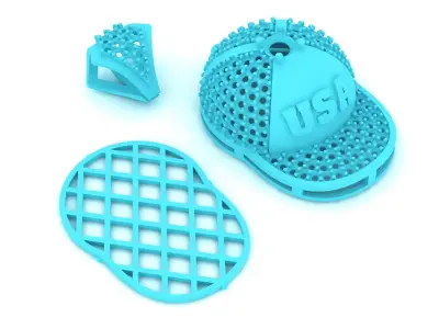 Luxury Hip Hop USA Cap Pave Diamond Pendant 131a 3D print model