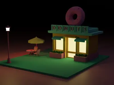 Donut shop Free 3D model