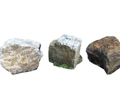 Forest Stone  Game-Ready Low-poly 3D model