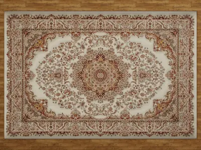 Carpet made of silk fabric in oriental style for interior 3D model