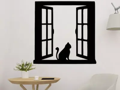 Cat on the Window Decor 3D print model