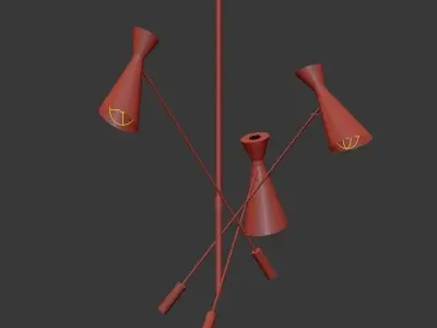 Stanley lamp with two lamps hanging from it 3D model