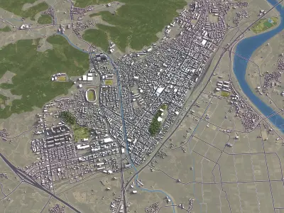 Mungyeong - 3D City Model Low-poly 3D model