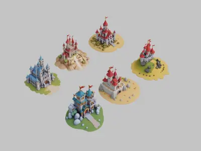 Castle Pack Low-poly 3D model