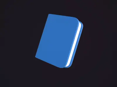 Cartoon Blue Closed Book 3D model