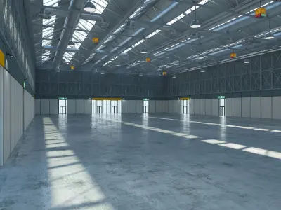 Exhibition Hall 10 interior and exterior 3D model