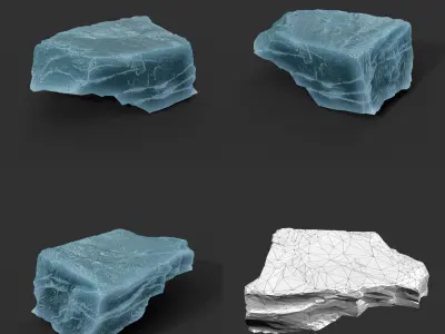 Casual Ice Block 220706 - Ultra HD 16K Textures Low-poly 3D model