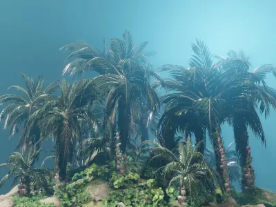 Oil Palm  Forest Tropical plant Low-poly 3D model