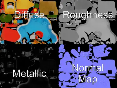 Colorful Cartoon House Model Pack Low-poly 3D model