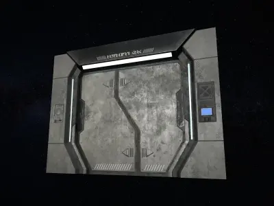 Sci-Fi Door Version 1 Low-poly 3D model