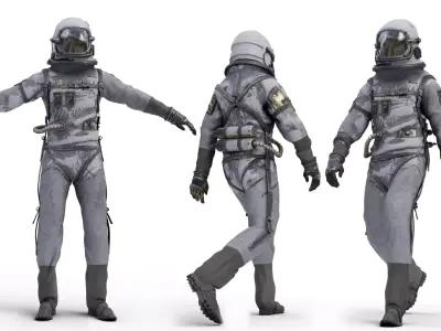 Spacesuit Old worn Astronaut Suit 3D model